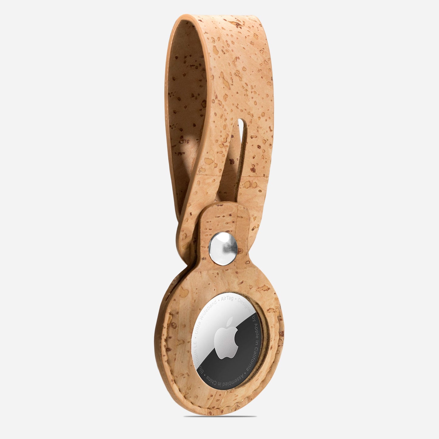 keychains airtag apple cork brown