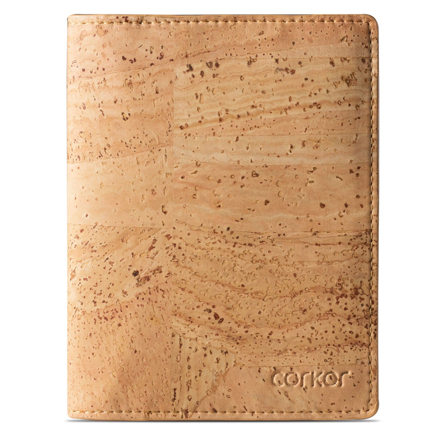 Passport Wallet RFID Protection Cork vegan leather brown