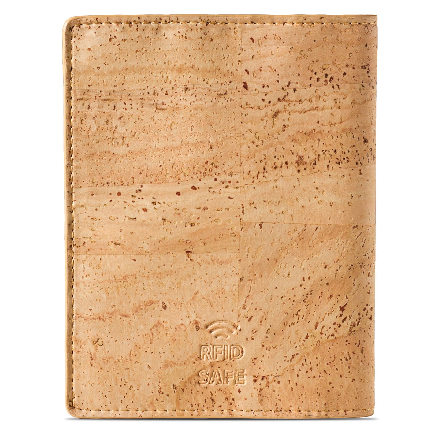 Passport Wallet RFID Protection Cork vegan leather brown
