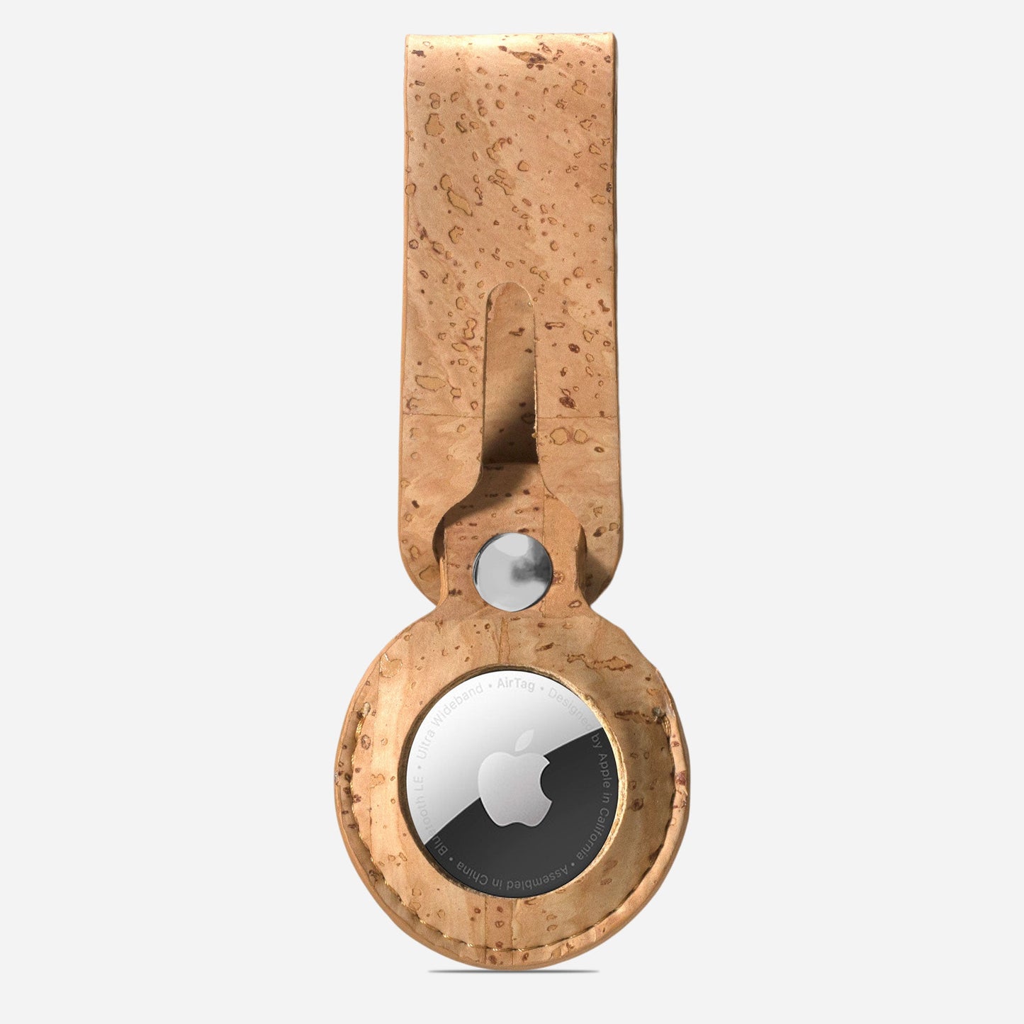 keychains airtag apple cork brown