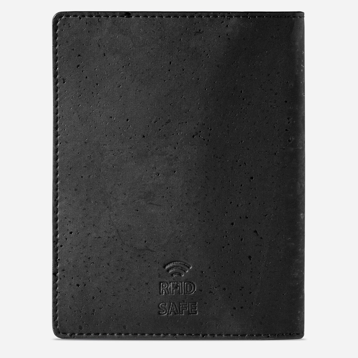 Passport Wallet RFID Protection Cork vegan leather black