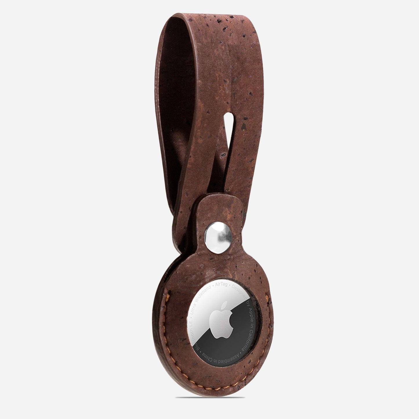 keychains airtag apple cork brown