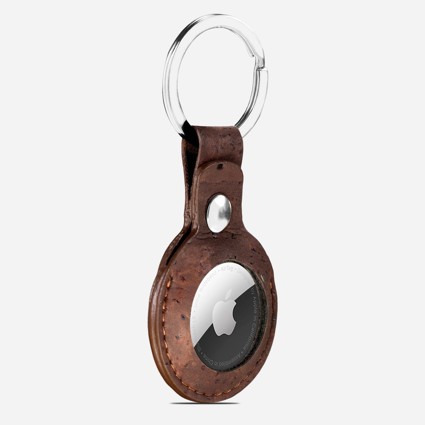 keychains apple air tag cork brown
