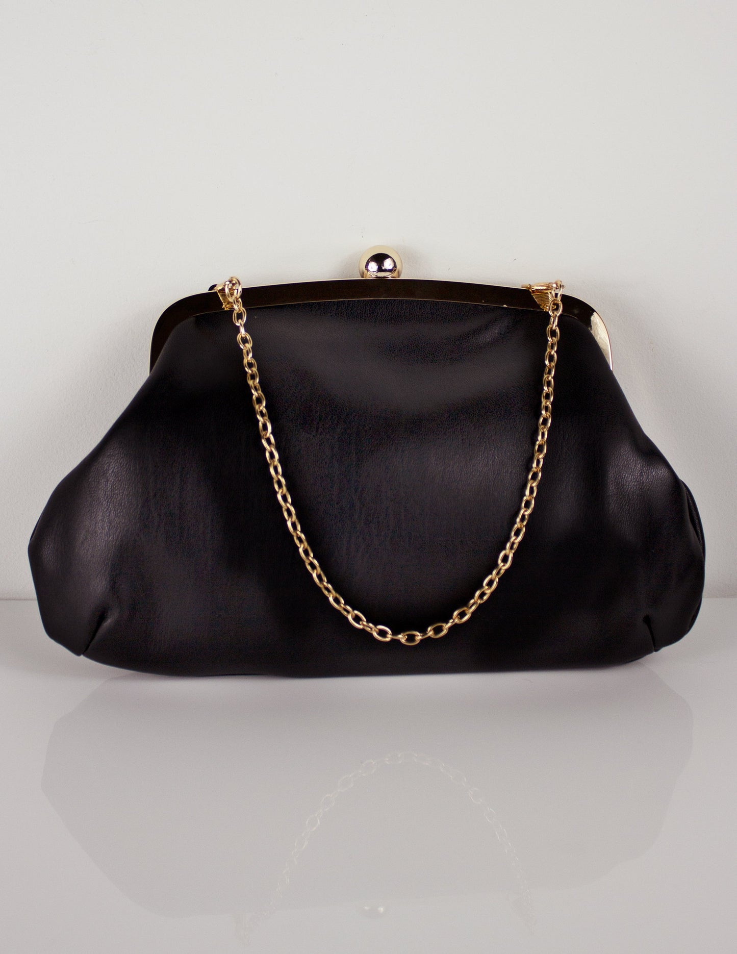 black vegan leather bag