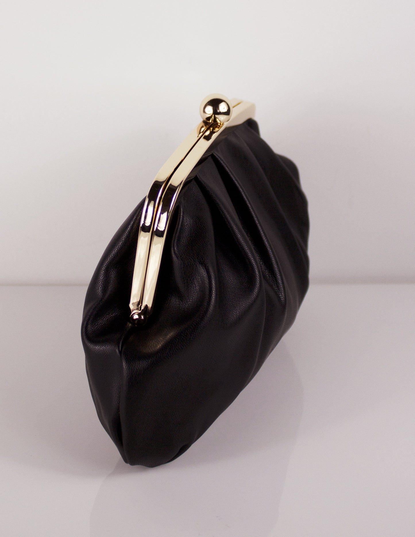 black vegan leather bag