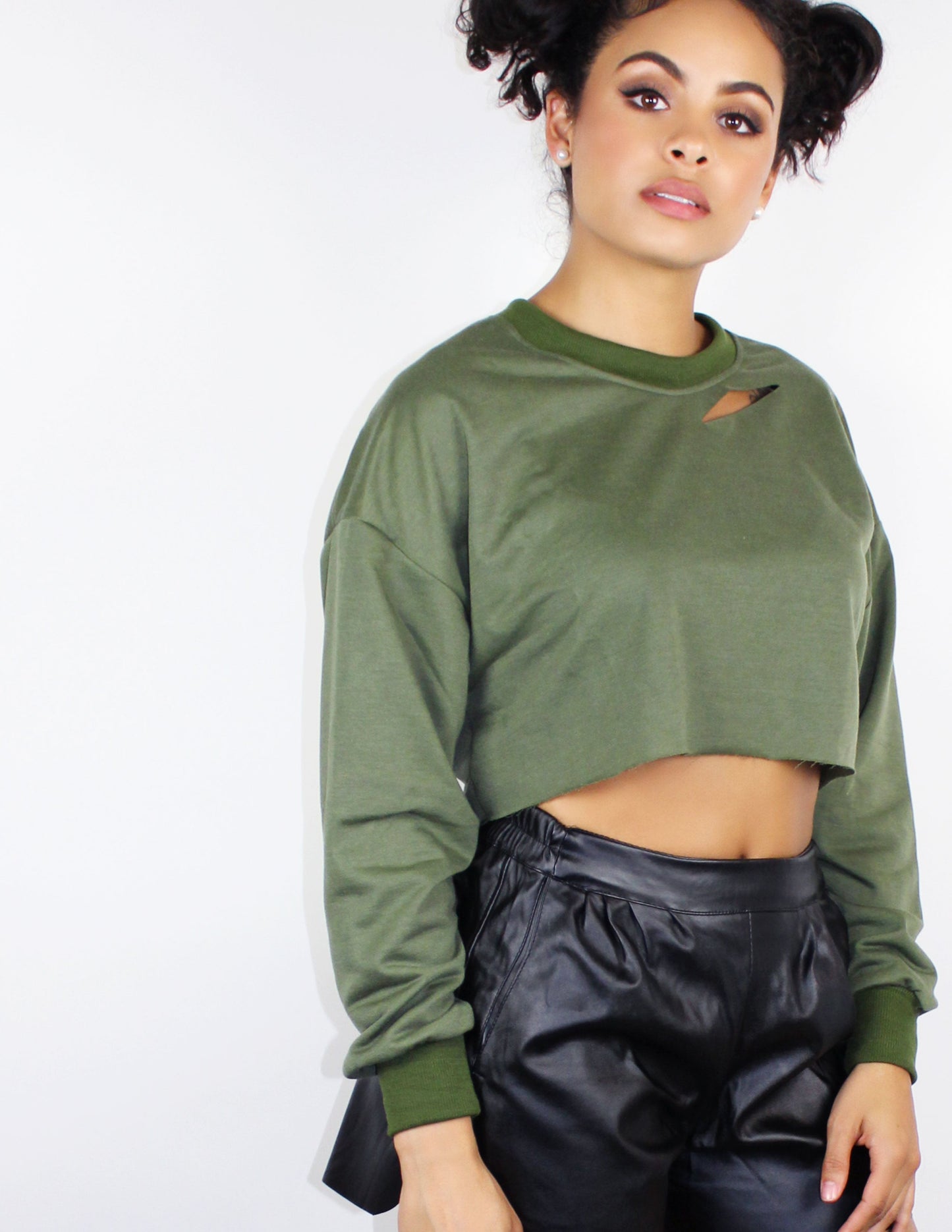 Olive top women vegan