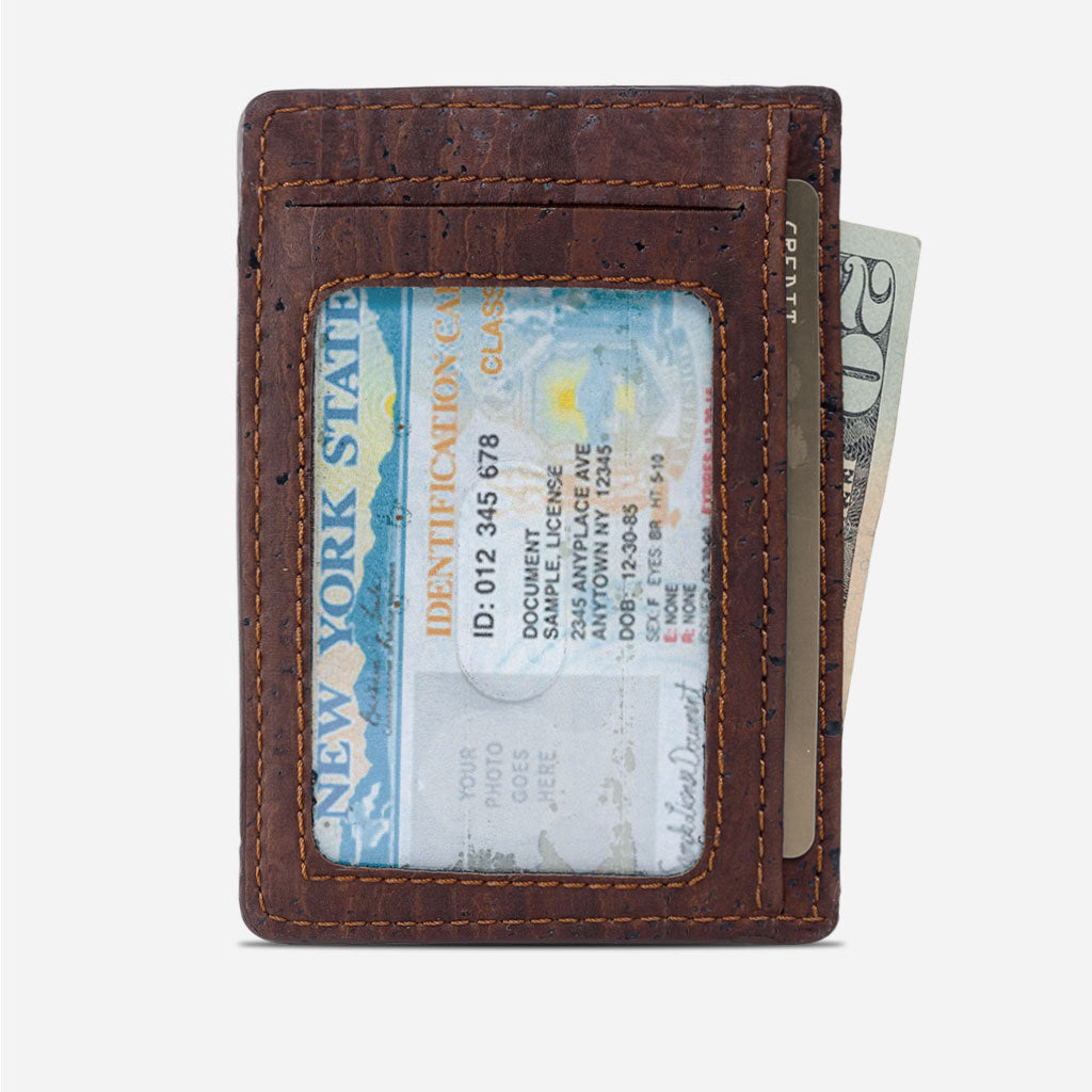Airtag Wallet Cards Holder RFID Safe cork brown