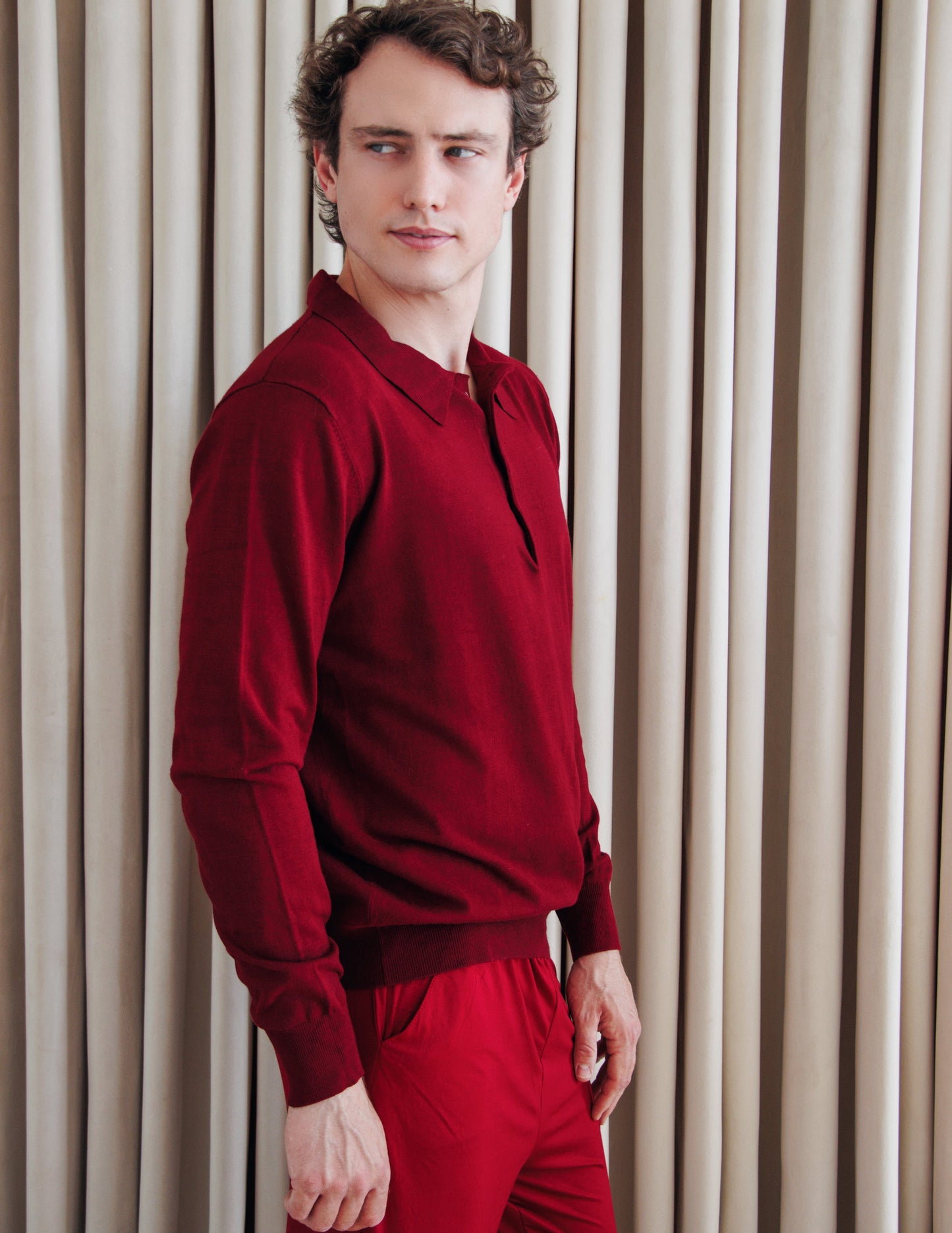 red bordeau shirt men vegan