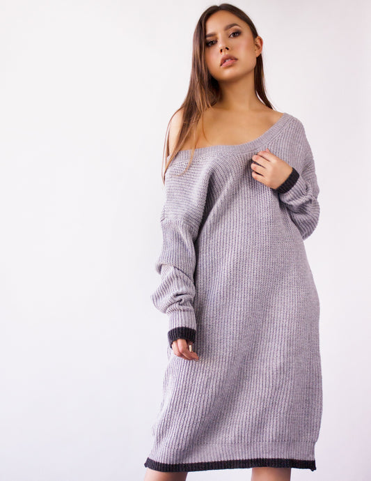 sweater dress vegan grey