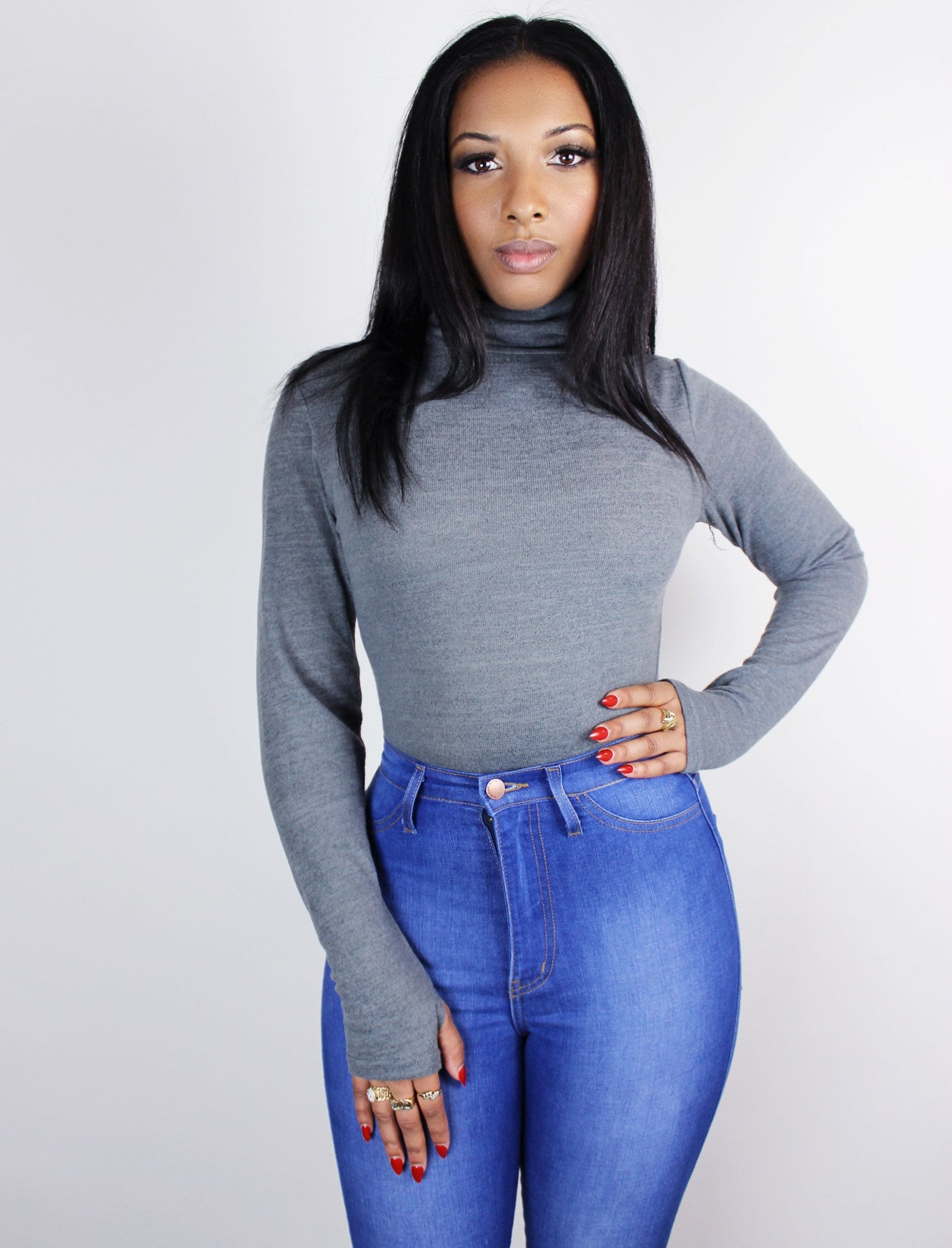 blue district grey vegan bodysuit