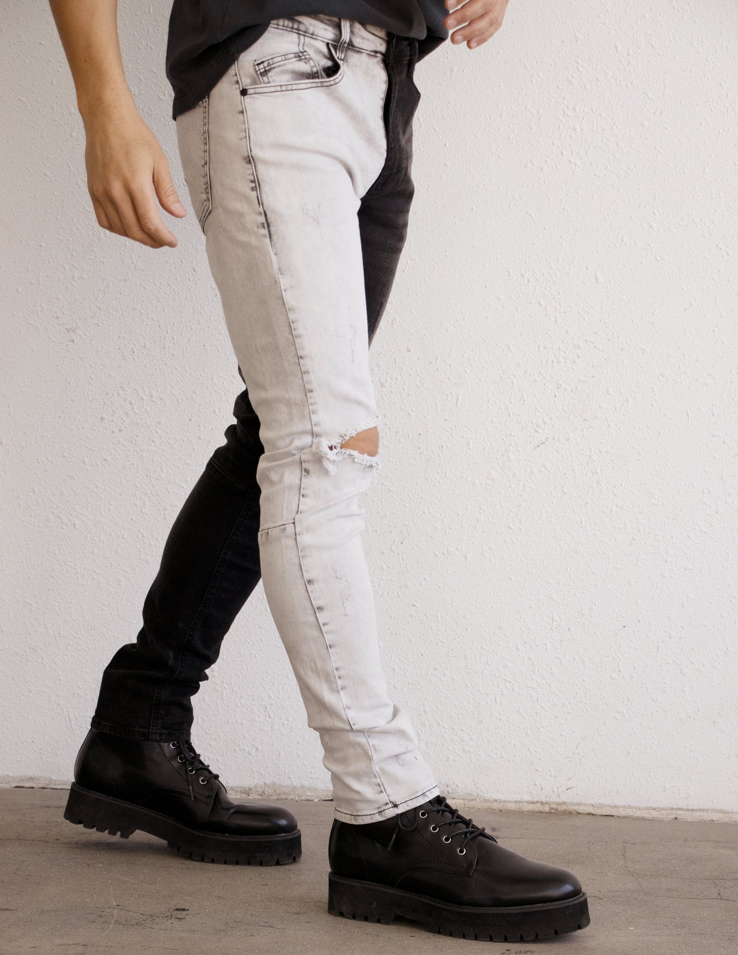 black and white vegan jean