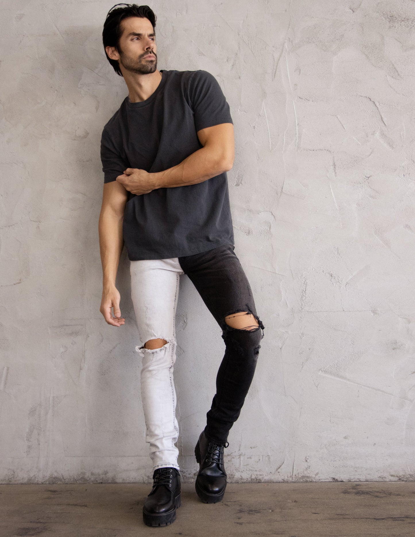 black and white vegan jean