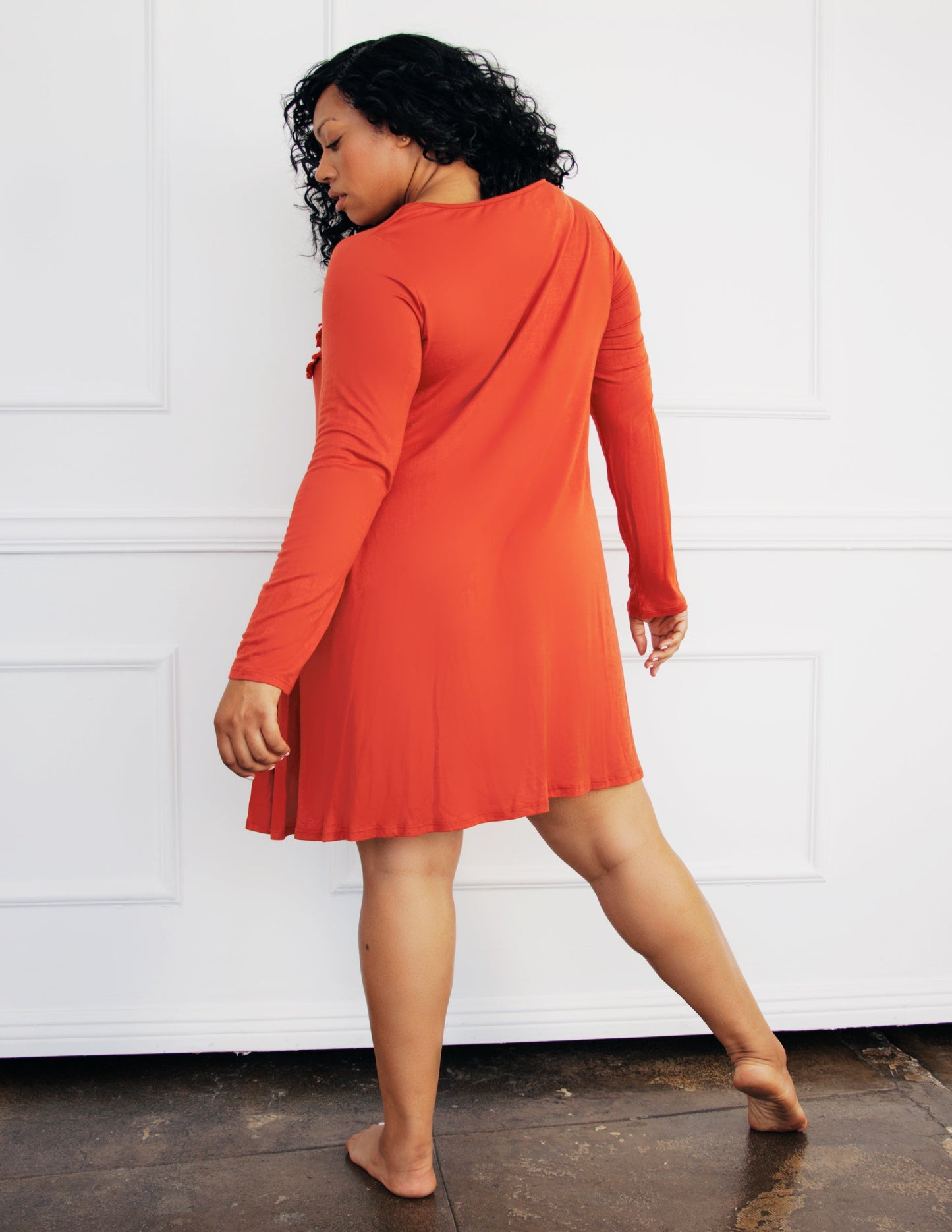 red vegan dress