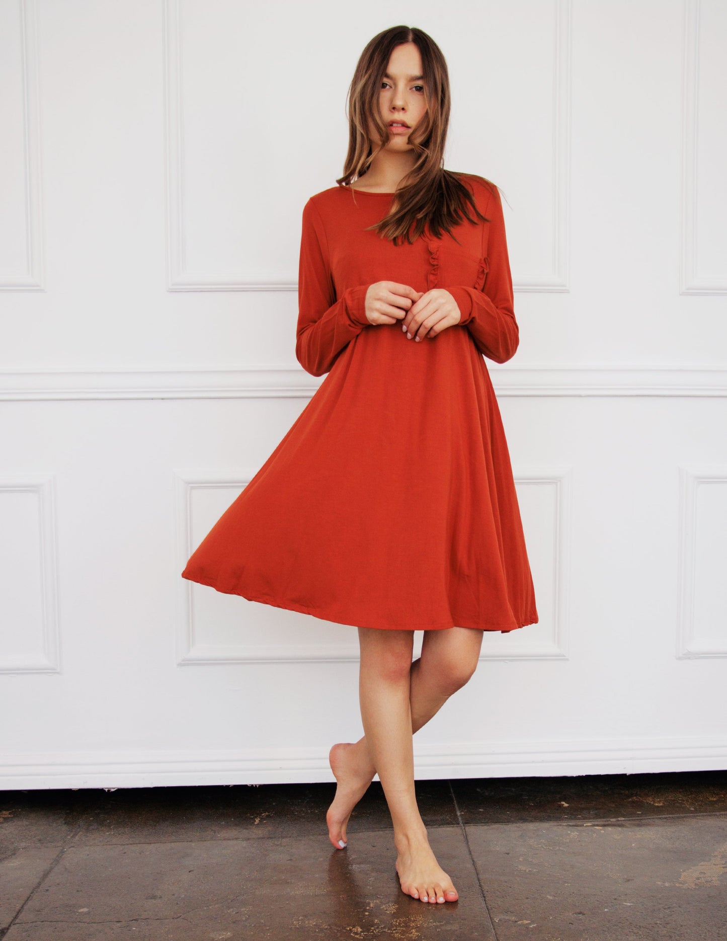 red vegan dress
