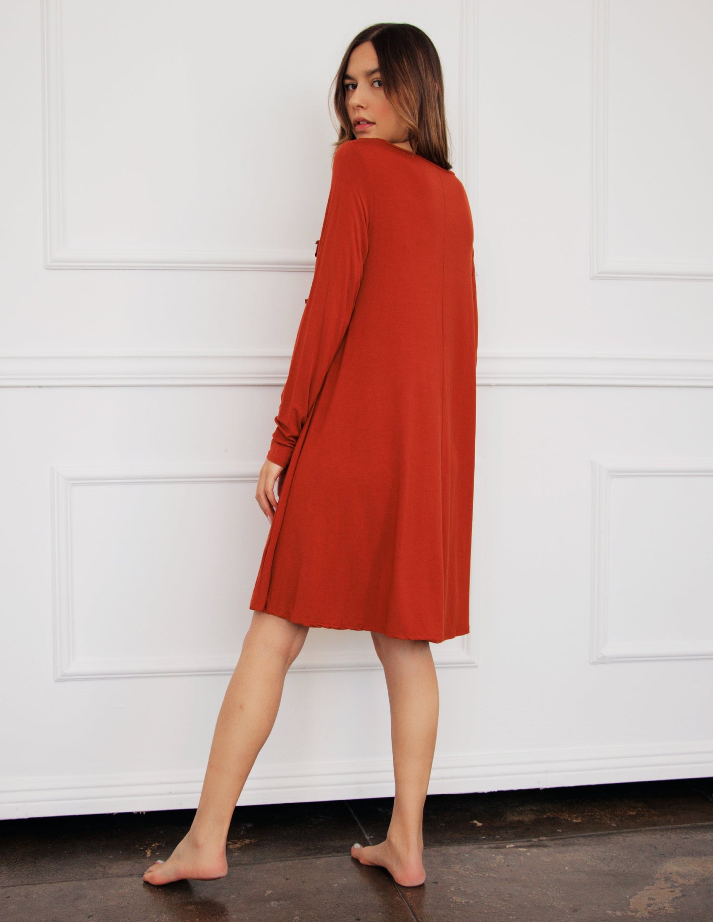 red vegan dress