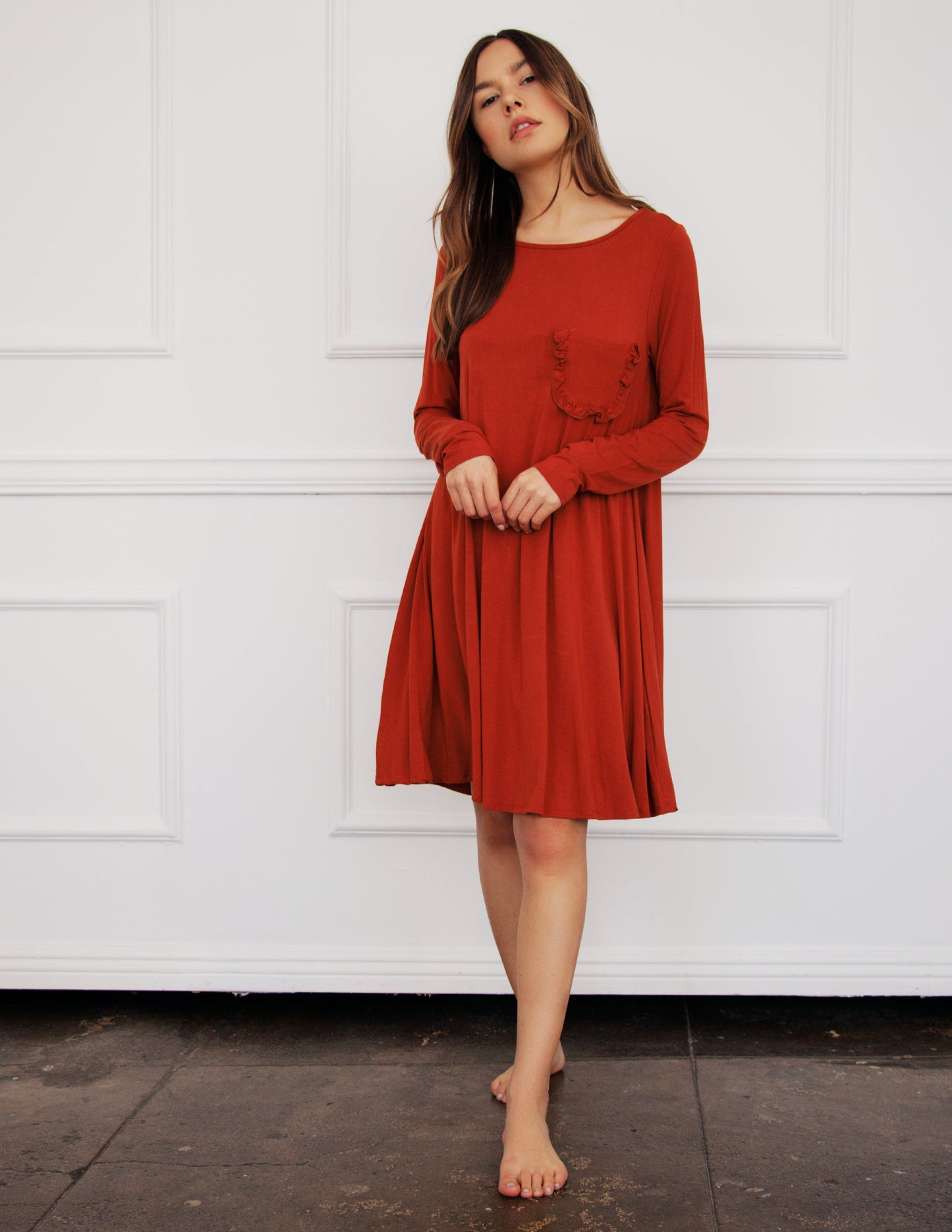 red vegan dress