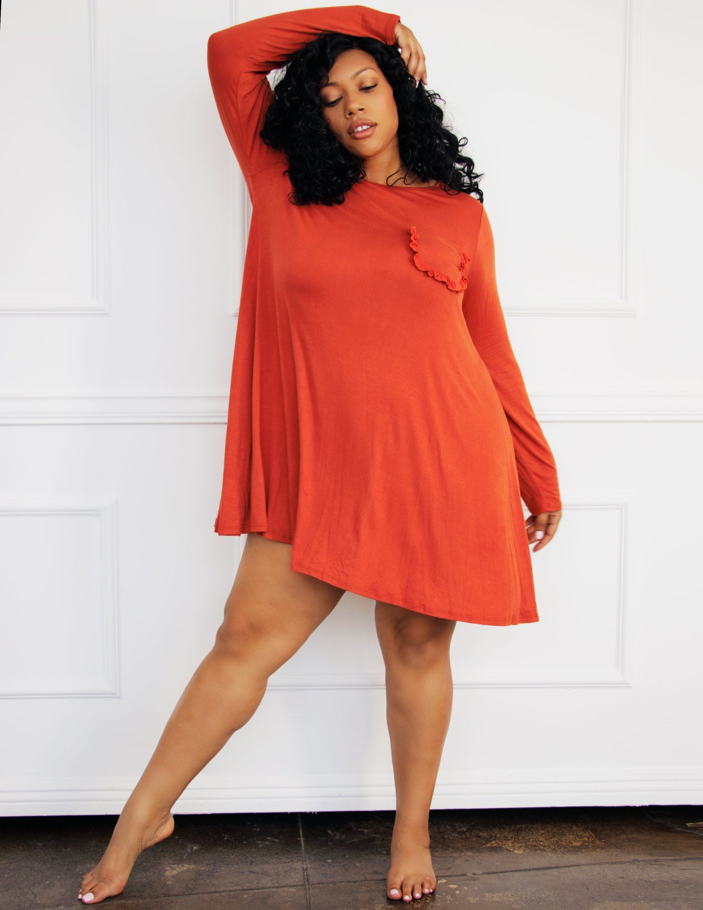 red vegan dress