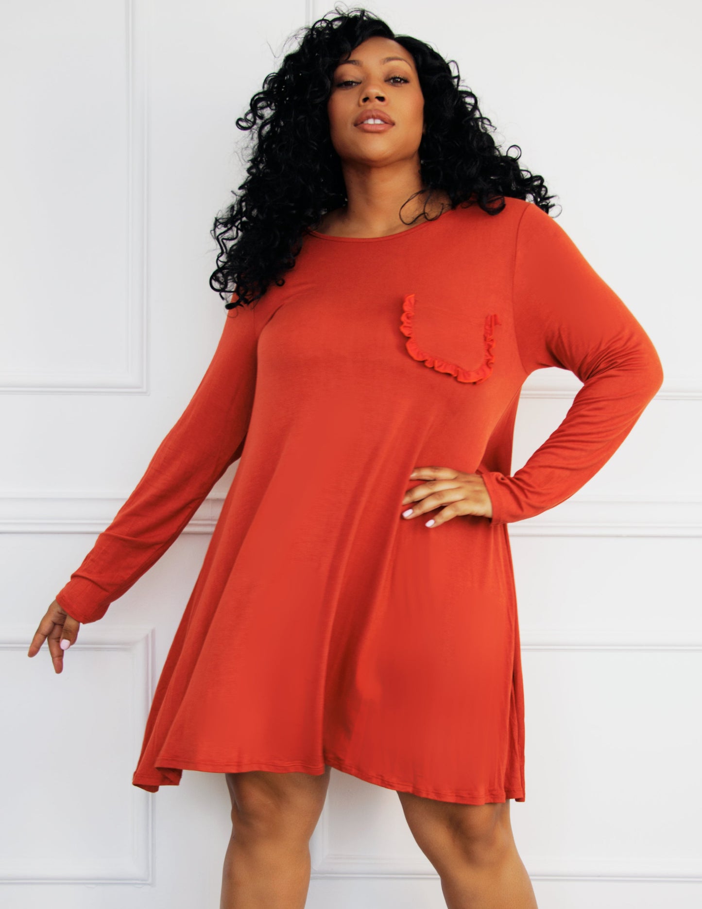 red vegan dress