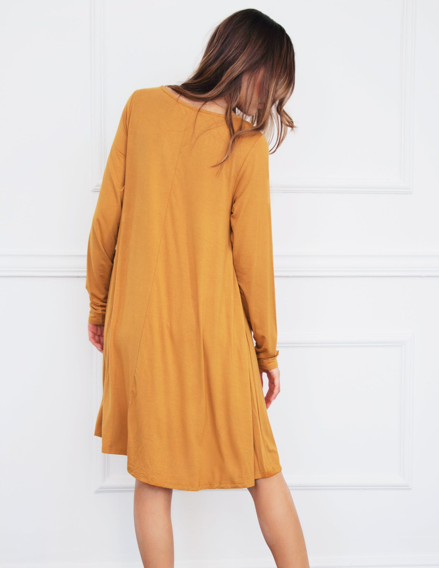 yellow mustard vegan dress