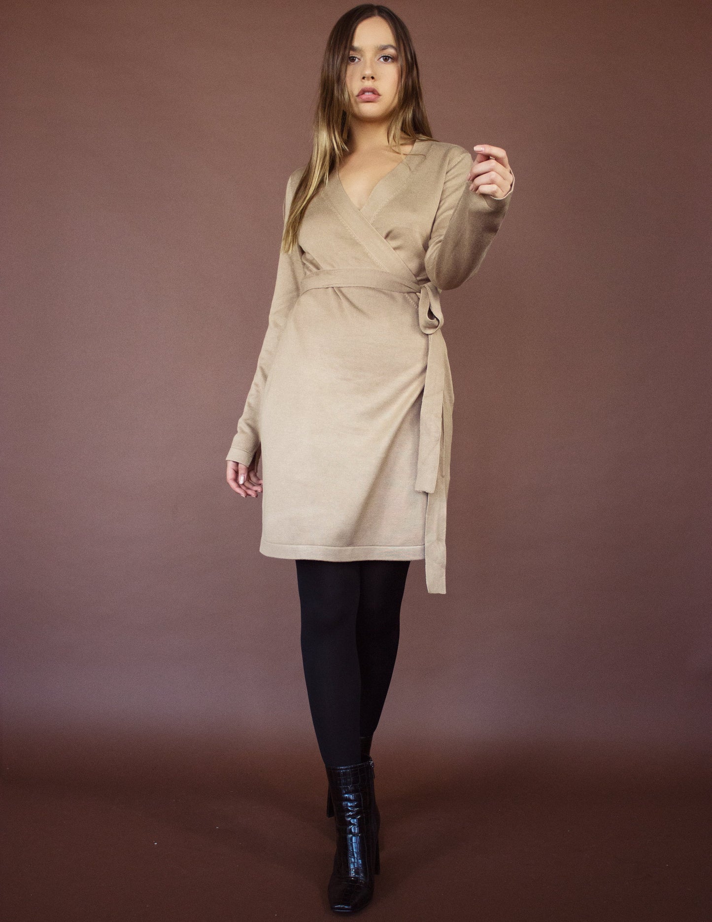 Taupe vegan dress