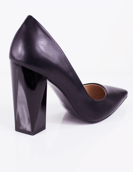 Black Vegan leather High heel