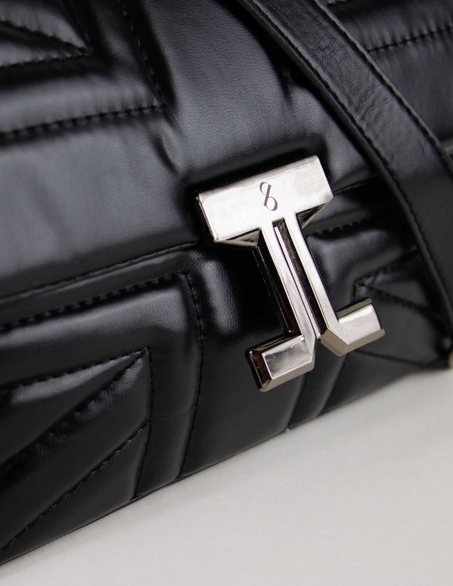 black vegan leather handbag