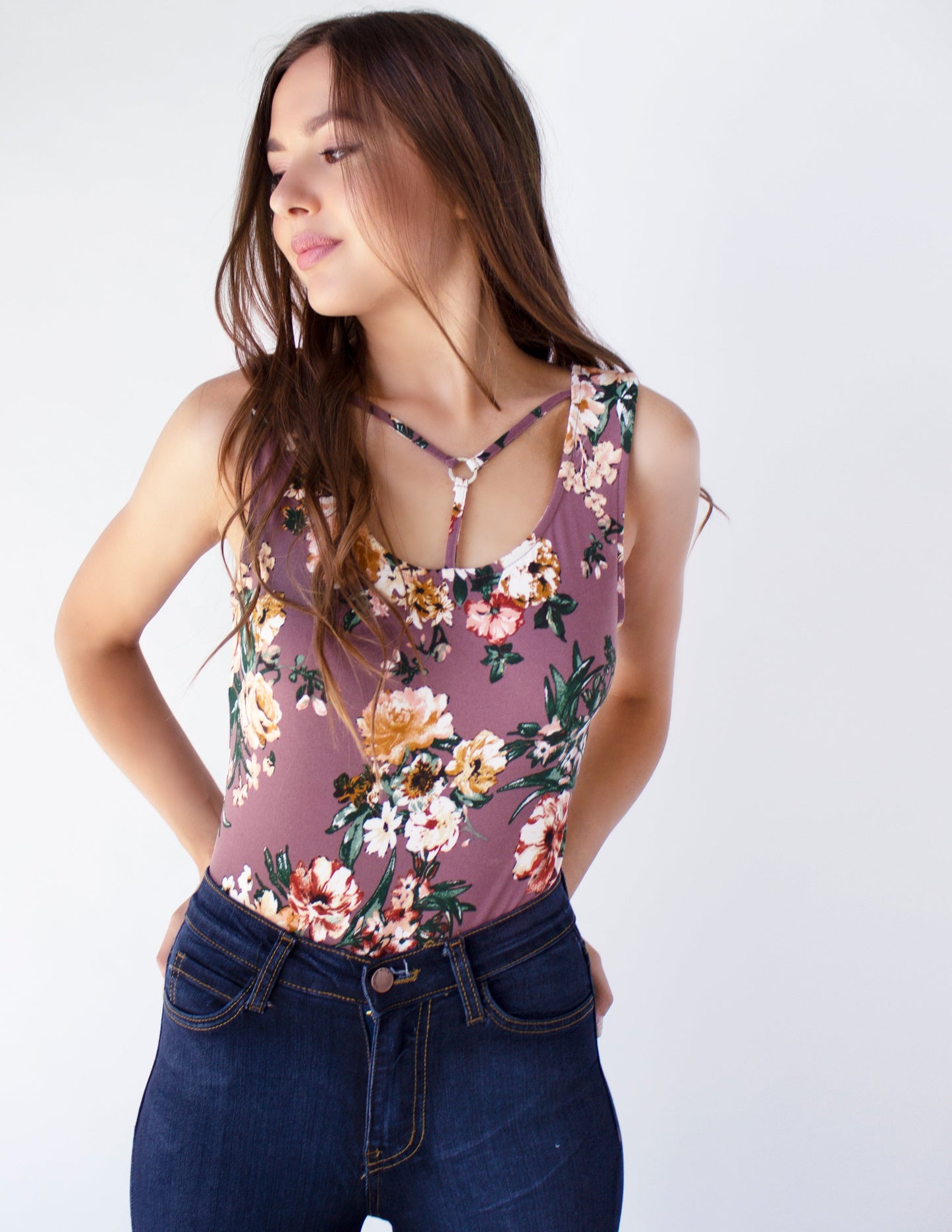 bodysuit flower vegan mauve