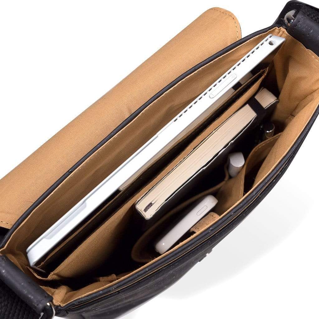 Briefcase Medium vegan leather cork brown