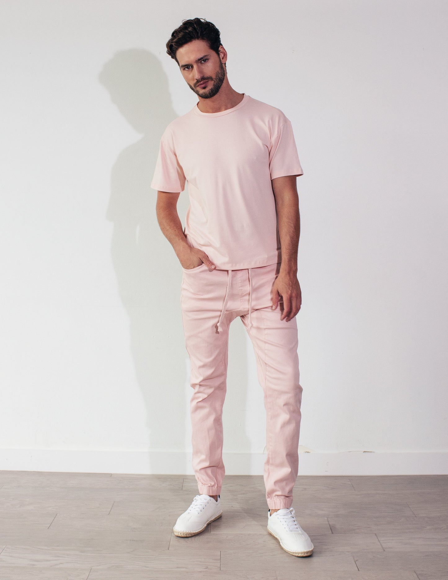 pink jogger pants men