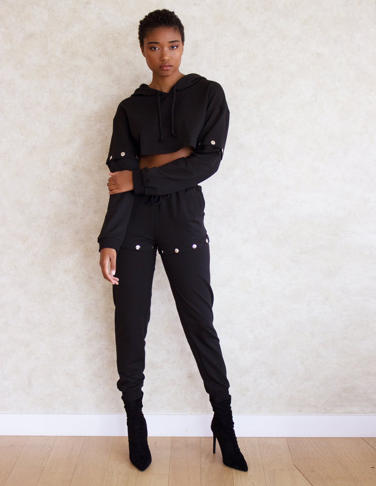 jogger set black vegan