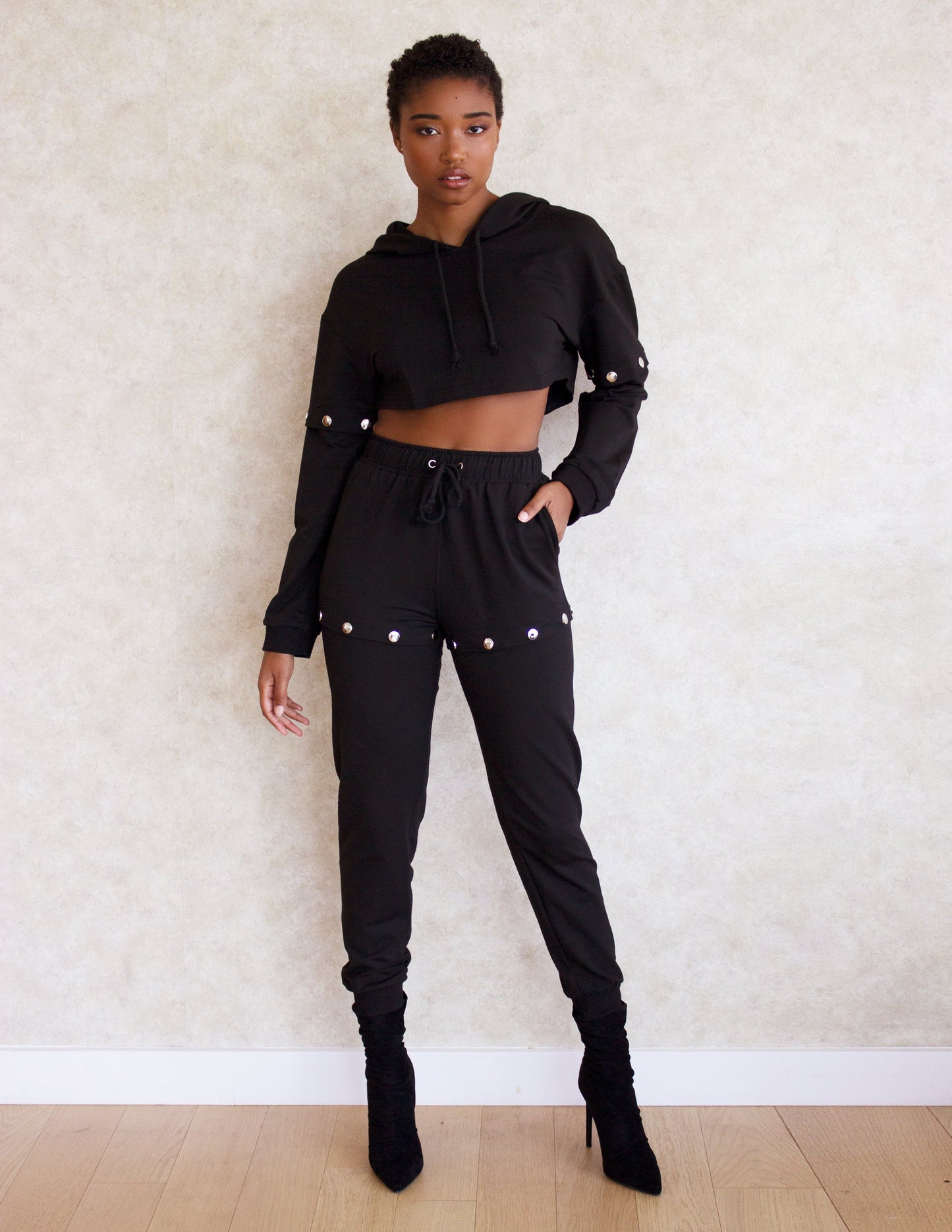 jogger set black vegan