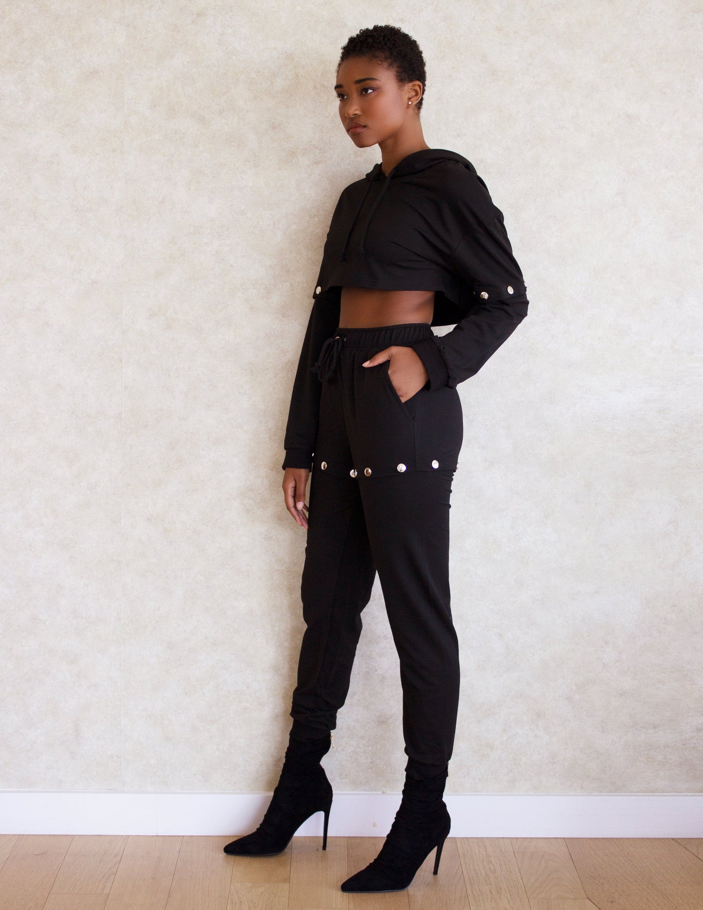 jogger set black vegan