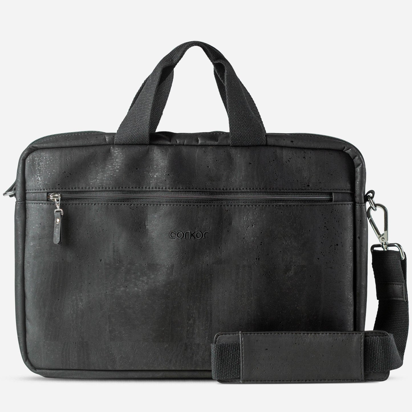 Laptop Briefcase Small vegan leather cork black