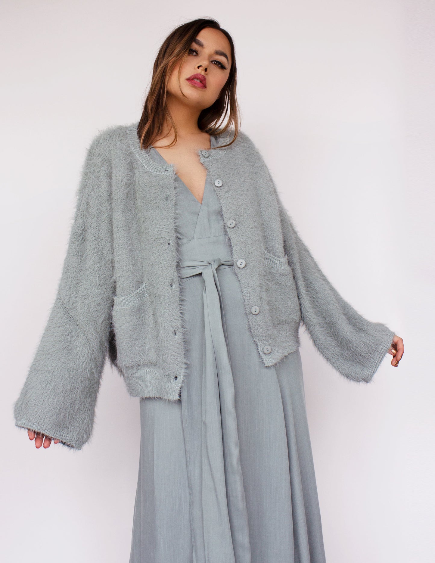 vegan wool women jacket grey