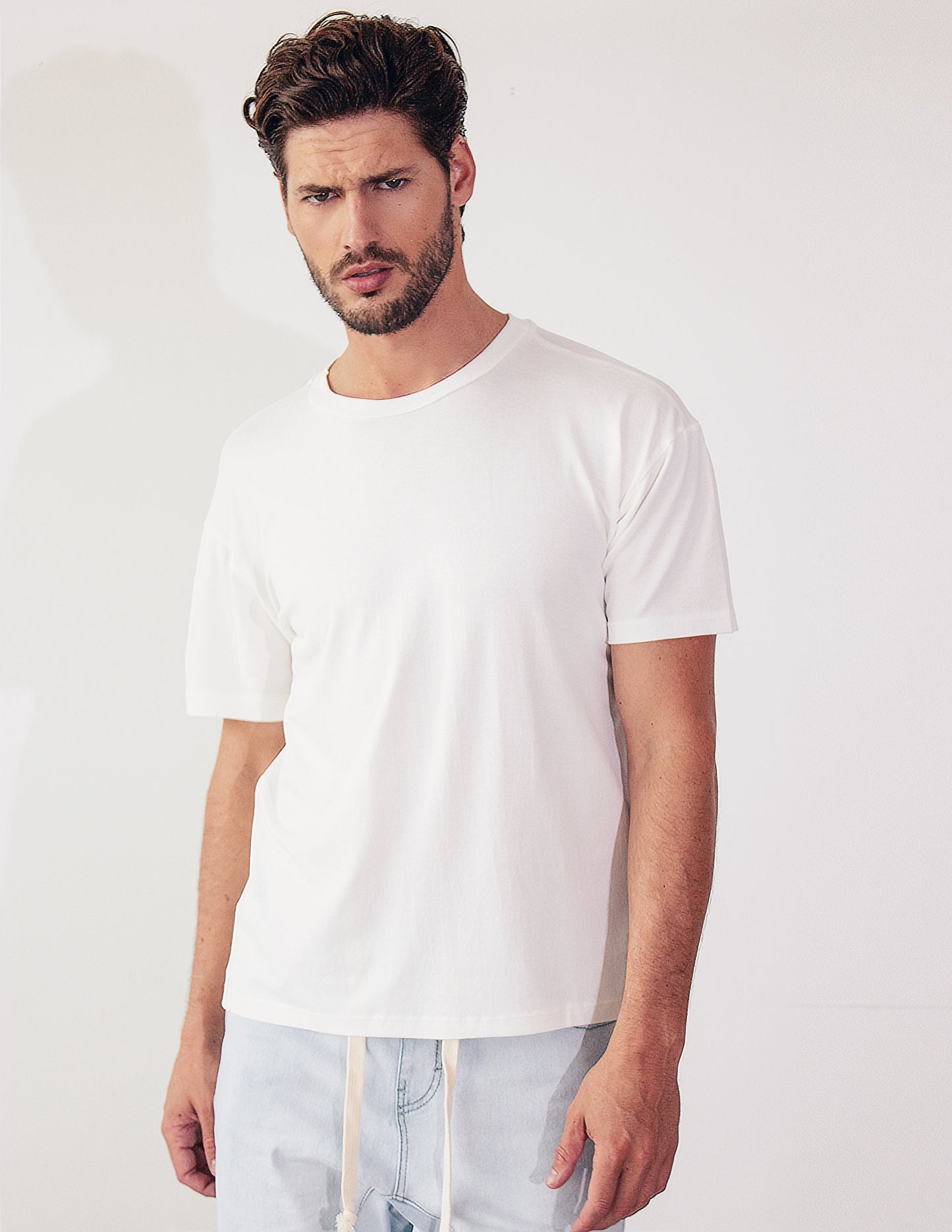 white tee shirt men vegan Blue District