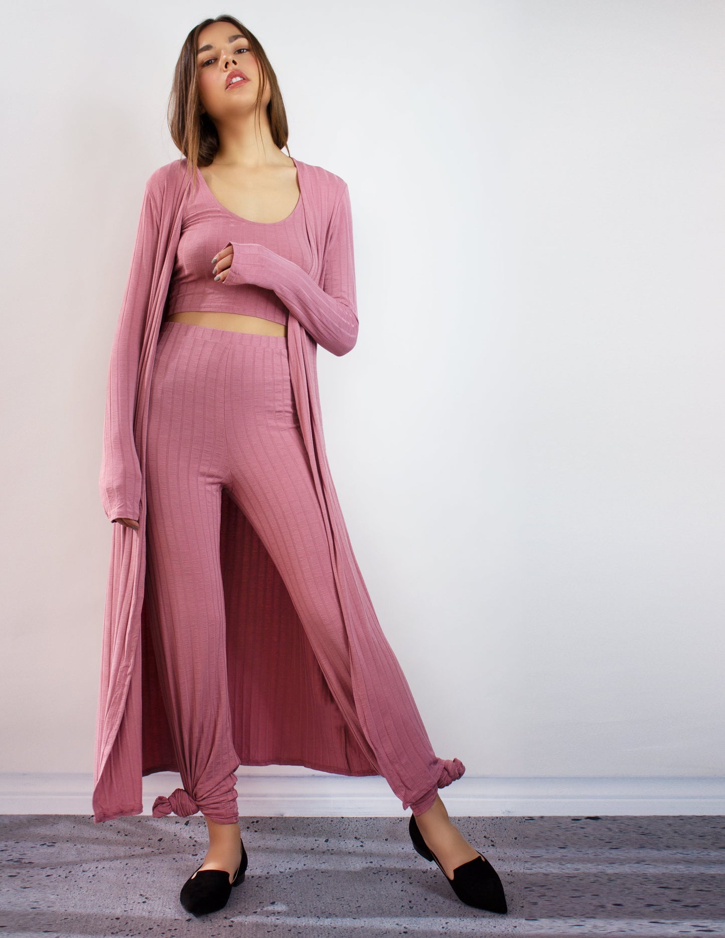 3 set top bottom jacket women pink vegan