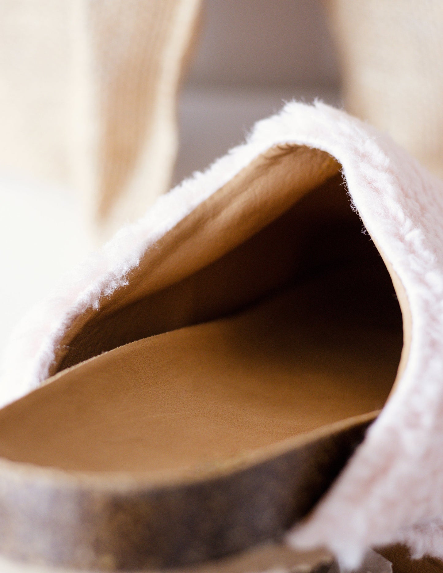 White vegan slippers