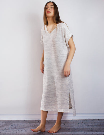 vegan white dress grey