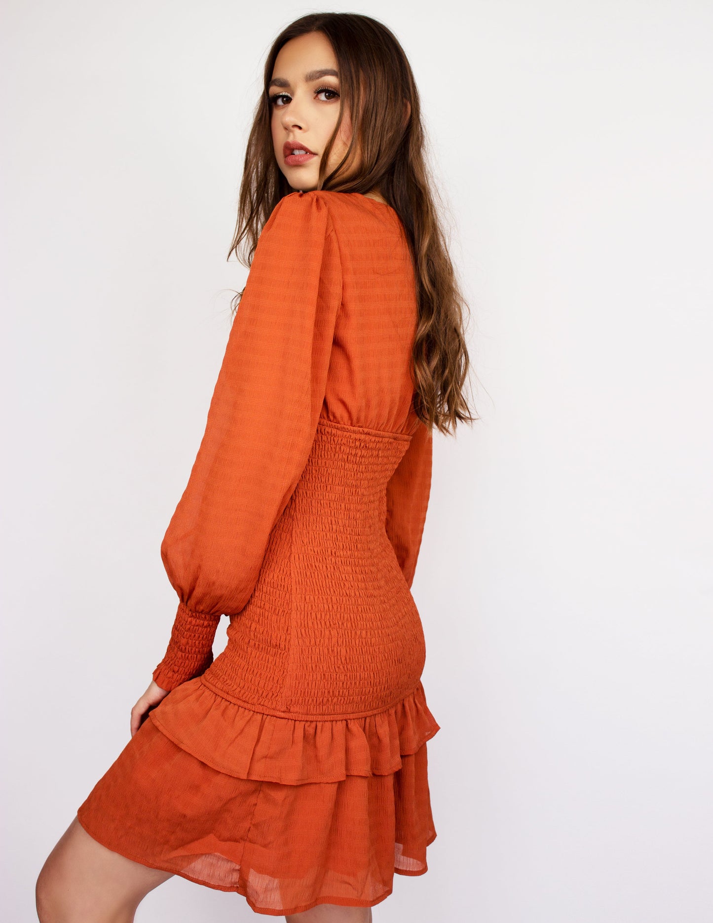 red vegan silk dress