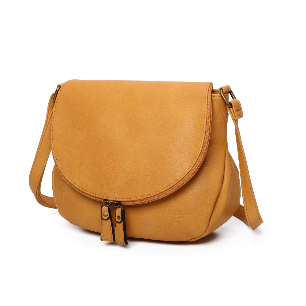 Sac vegane besace Arsayo Jaune moutarde