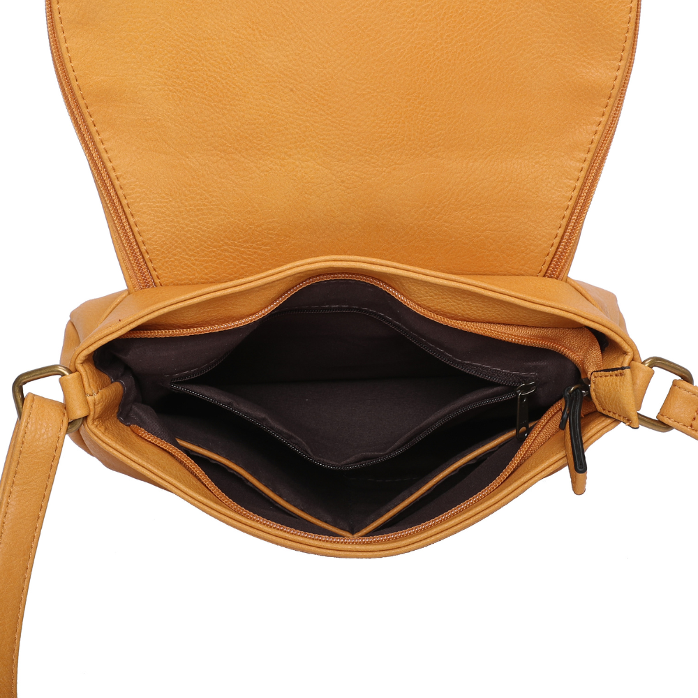 Sac vegane besace Arsayo Jaune moutarde