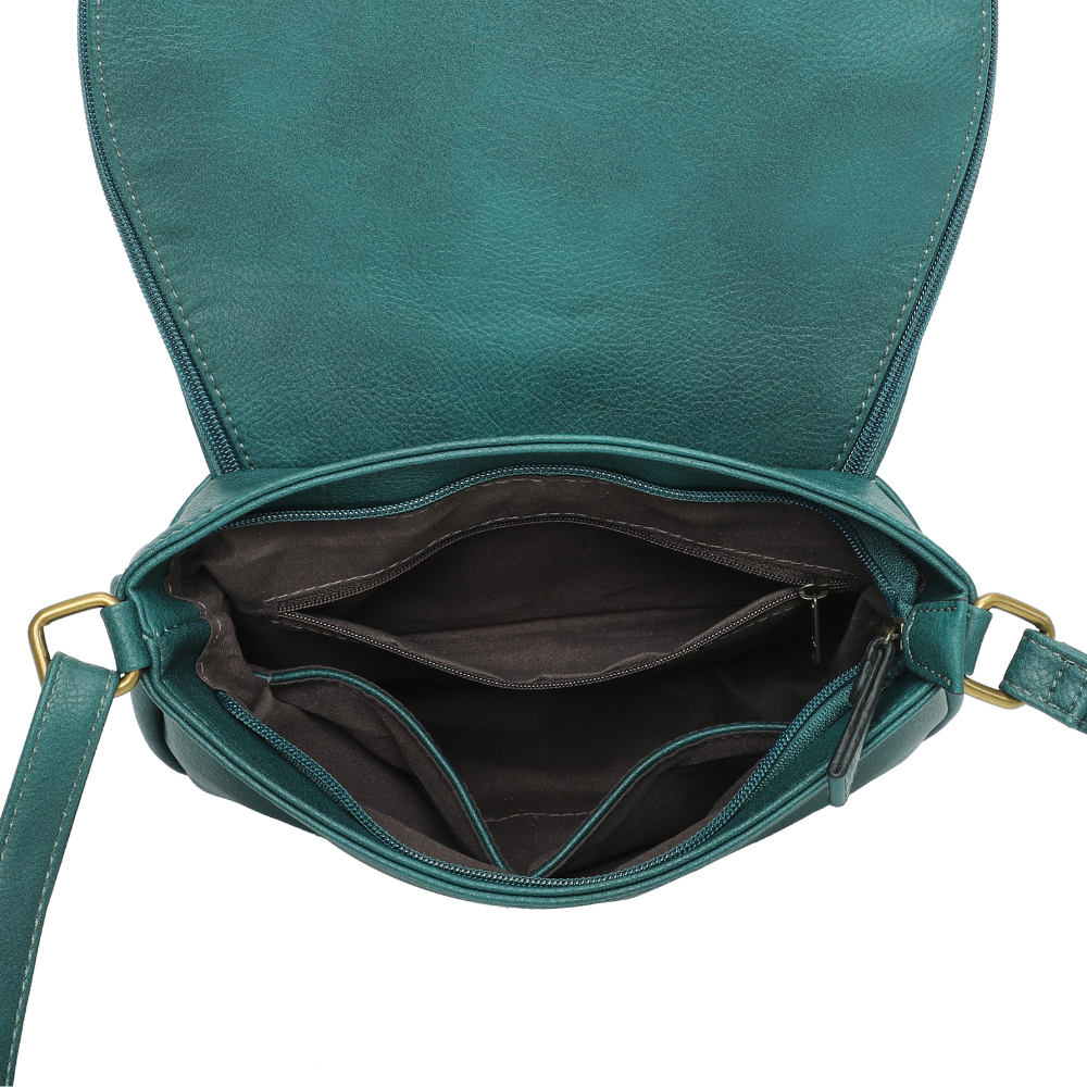 Sac vegane besace Arsayo bleu canard