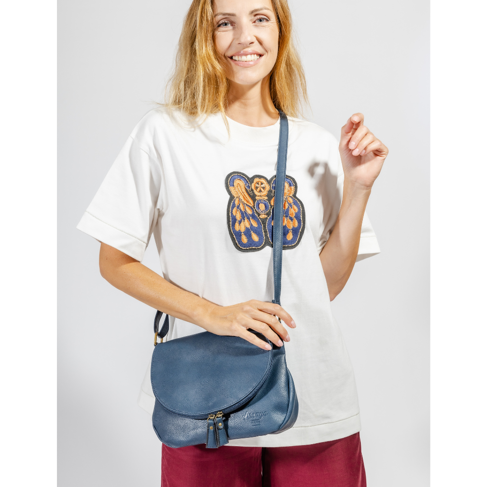 Sac vegane besace Arsayo bleu marine