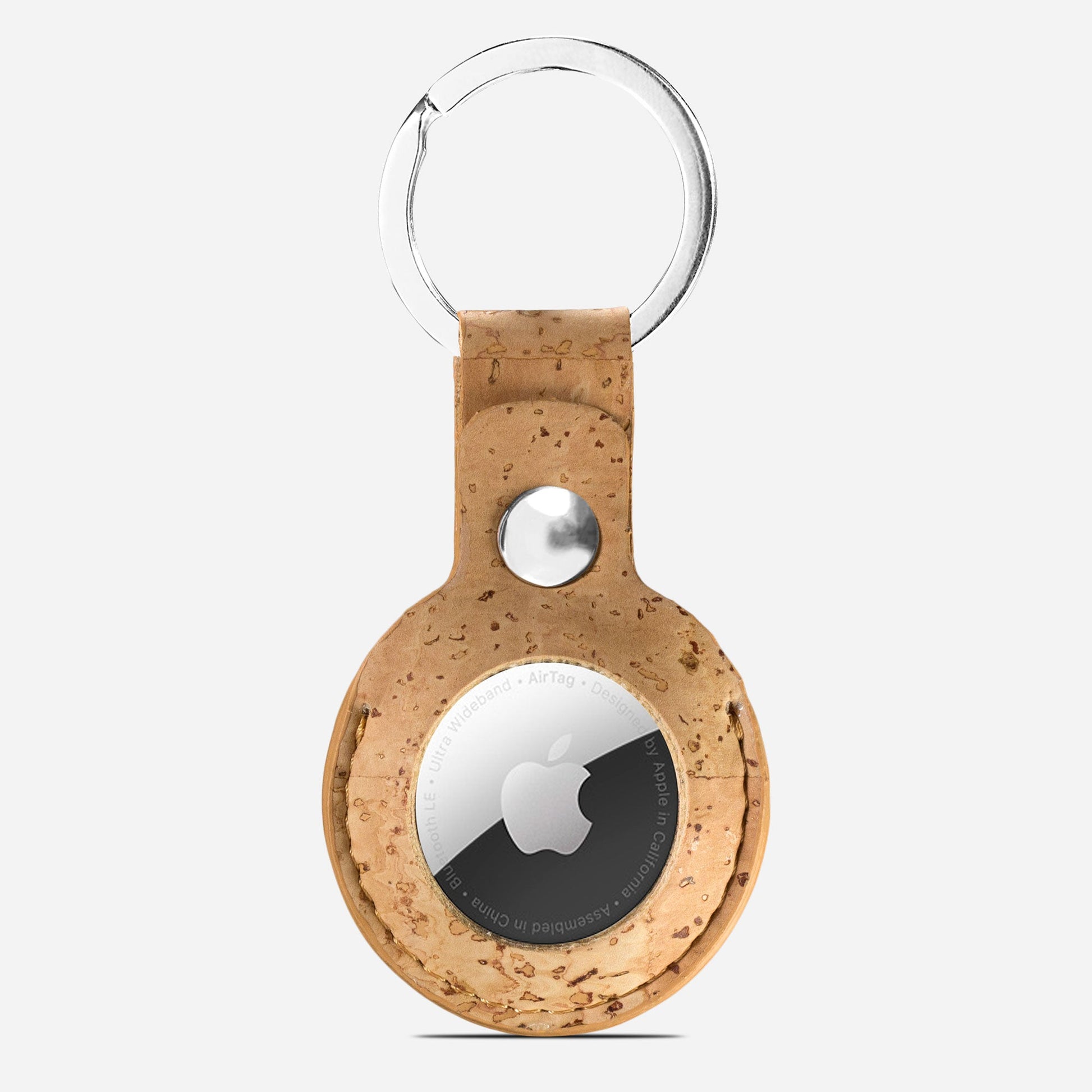 keychains apple air tag cork brown