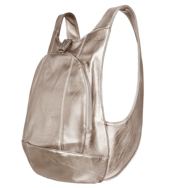Arsayo synthetic champagne Backpack secure closure vegan