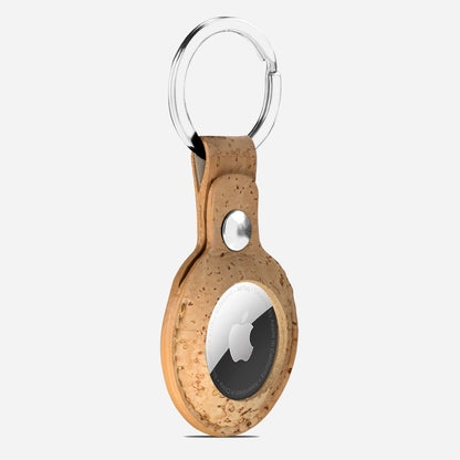 keychains apple air tag cork brown