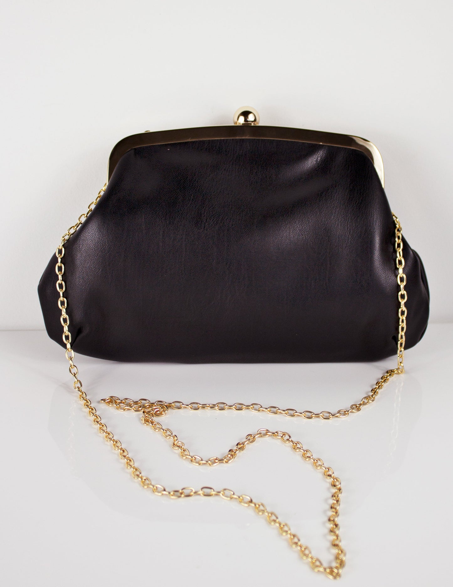 black vegan leather bag