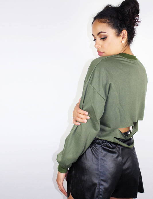 Olive top women vegan