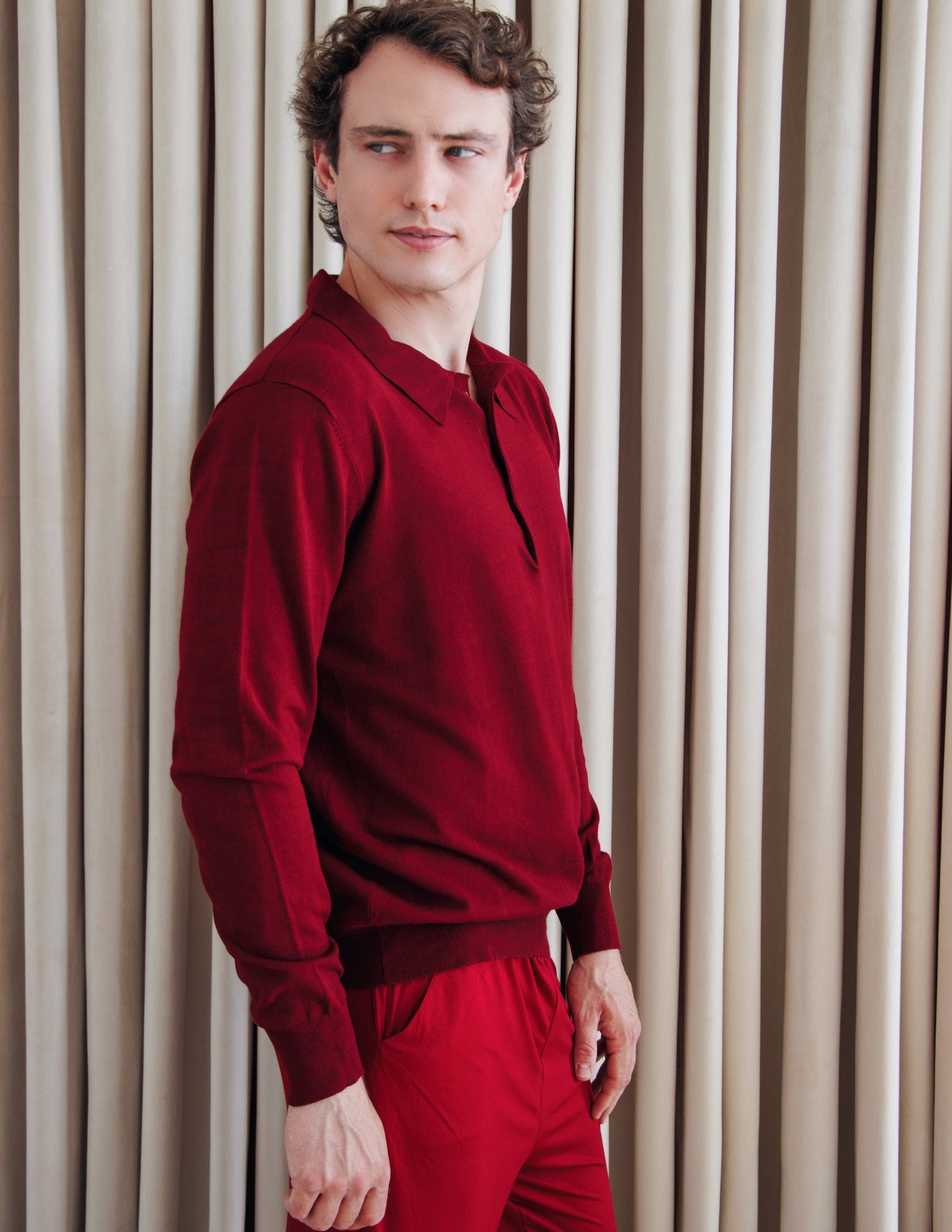 red bordeau shirt men vegan 