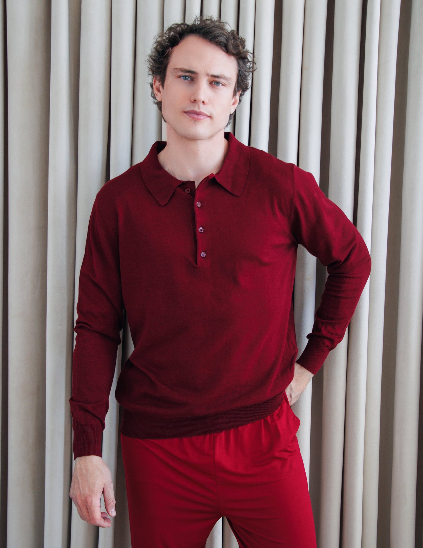 red bordeau shirt men vegan 